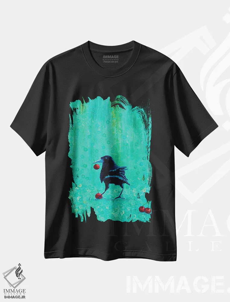 تیشرت مشکی طرح دار شام برای یک نفر، تزئینی اثر هایدی بارنت | immage.ir