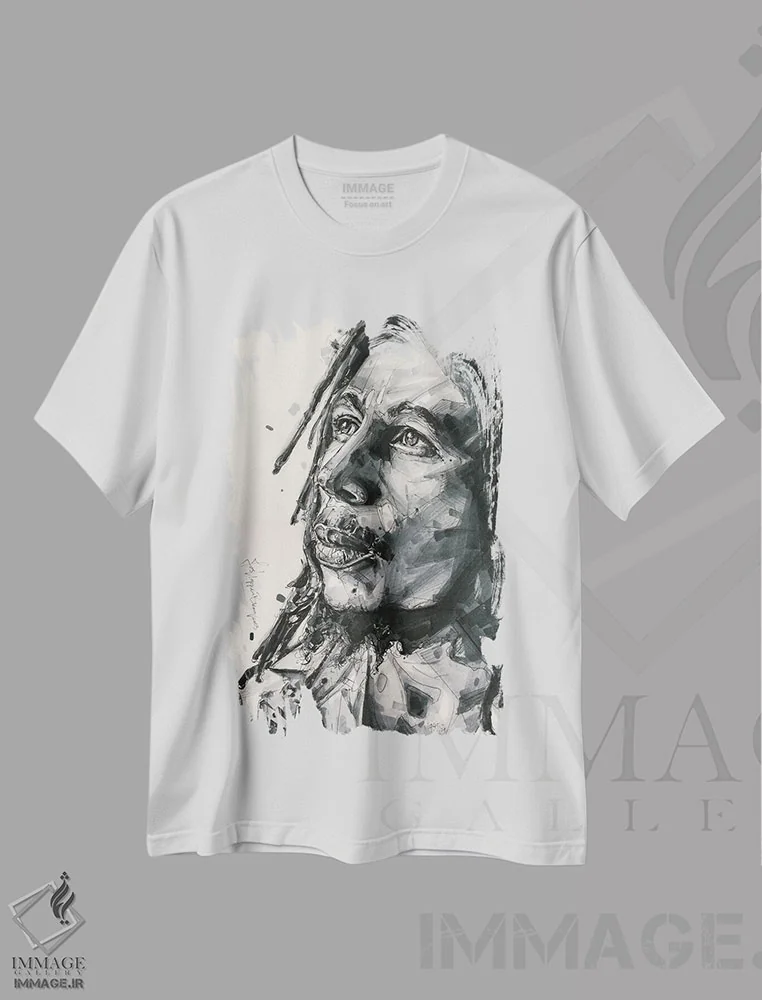 تیشرت سفید طرح دار باب مارلی، هنر آمریکایی آفریقایی تبار اثر ژوس هوپن برورز | فروشگاه ایماژ