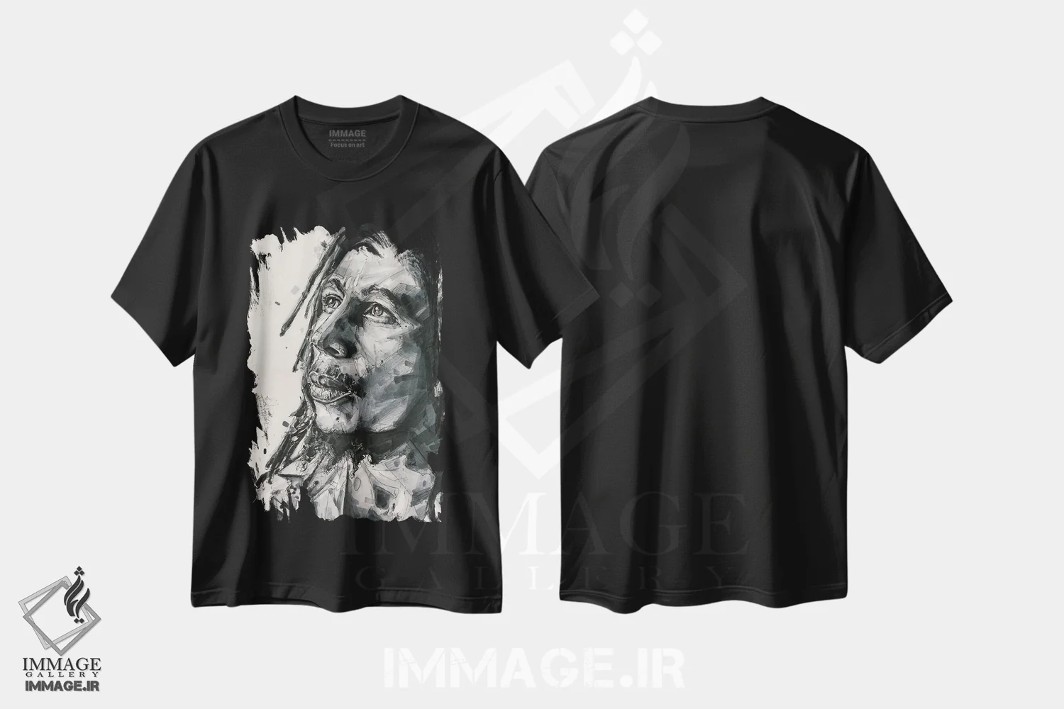 تیشرت مشکی طرح دار باب مارلی، هنر آمریکایی آفریقایی تبار اثر ژوس هوپن برورز | immage.ir