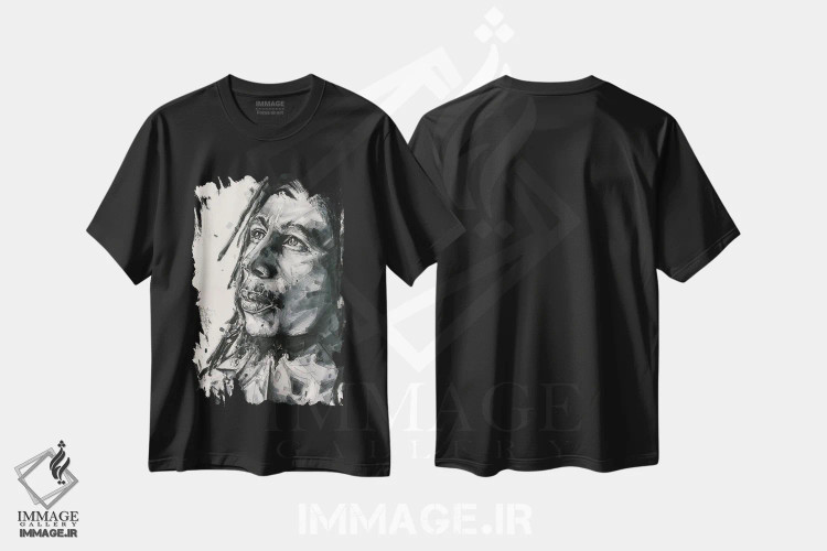 تیشرت مشکی طرح دار باب مارلی، هنر آمریکایی آفریقایی تبار اثر ژوس هوپن برورز | immage.ir