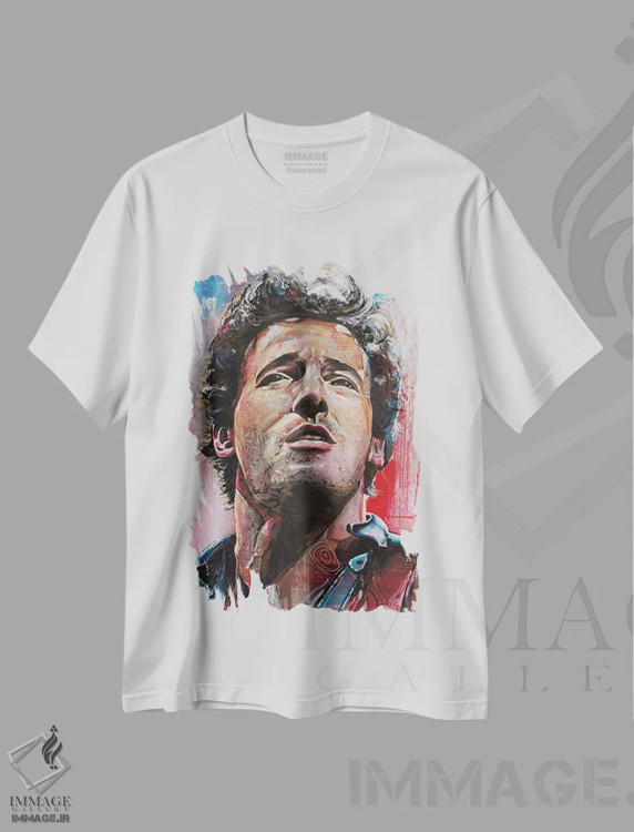 تیشرت سفید طرح دار بروس اسپرینگستین، مدیوم اثر ژوس هوپن برورز | immage.ir