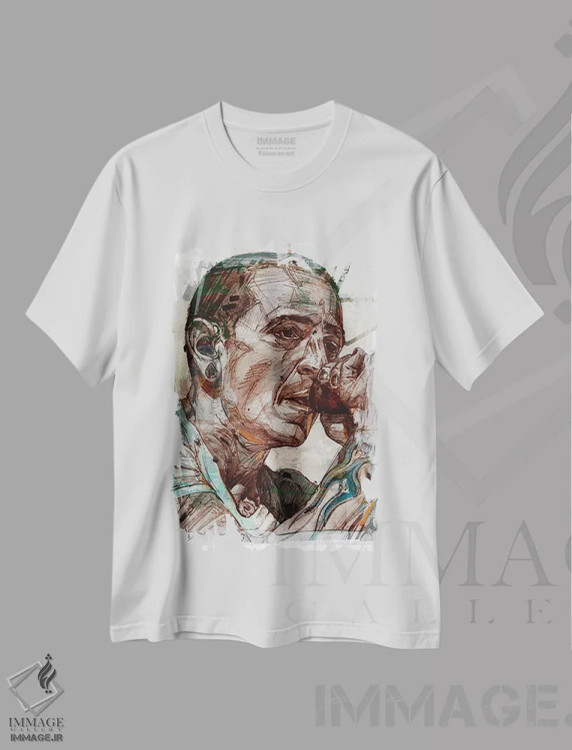 تیشرت سفید طرح دار چستر بنینگتون، لینکین پارک، مدیوم اثر ژوس هوپن برورز | فروشگاه ایماژ