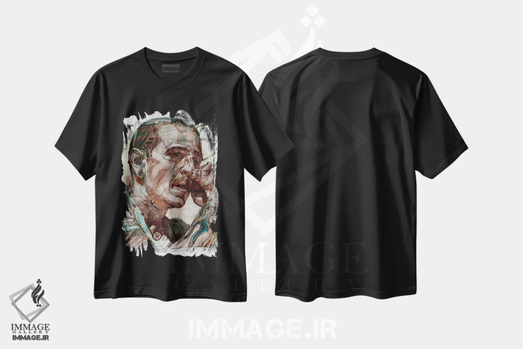 تیشرت مشکی طرح دار چستر بنینگتون، لینکین پارک، مدیوم اثر ژوس هوپن برورز | immage.ir