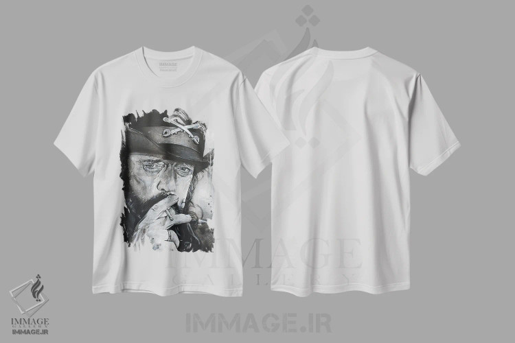 تیشرت سفید طرح دار پرتره لمی کیلمیستر، مدیوم اثر ژوس هوپن برورز | immage.ir