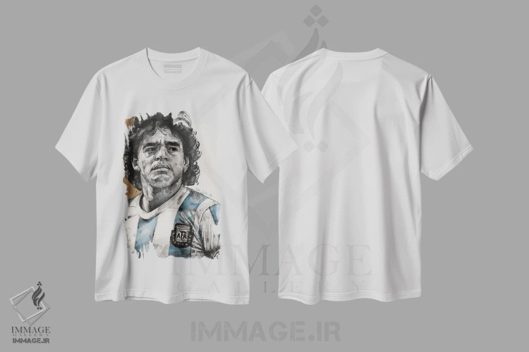 تیشرت سفید طرح دار دیه گو مارادونا، تزئینی اثر ژوس هوپن برورز | فروشگاه ایماژ