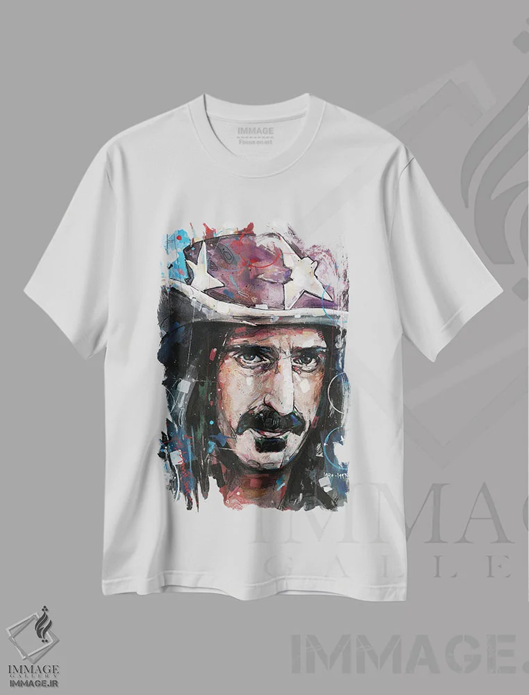 تیشرت سفید طرح دار فرانک زاپا، مدیوم اثر ژوس هوپن برورز | immage.ir