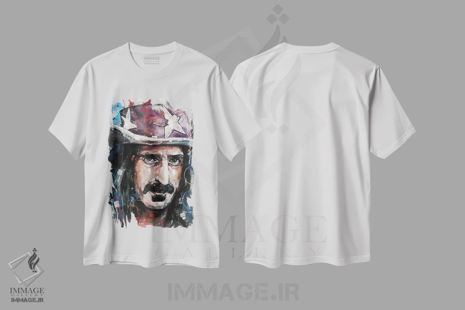 تیشرت سفید طرح دار فرانک زاپا، مدیوم اثر ژوس هوپن برورز | immage.ir