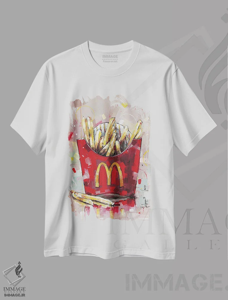 تیشرت سفید طرح دار سیب زمینی سرخ کرده مک دونالدز، مدیوم اثر ژوس هوپن برورز | فروشگاه ایماژ