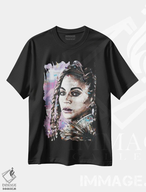 تیشرت مشکی طرح دار بیانسه، هنر آمریکایی آفریقایی تبار اثر ژوس هوپن برورز | فروشگاه ایماژ