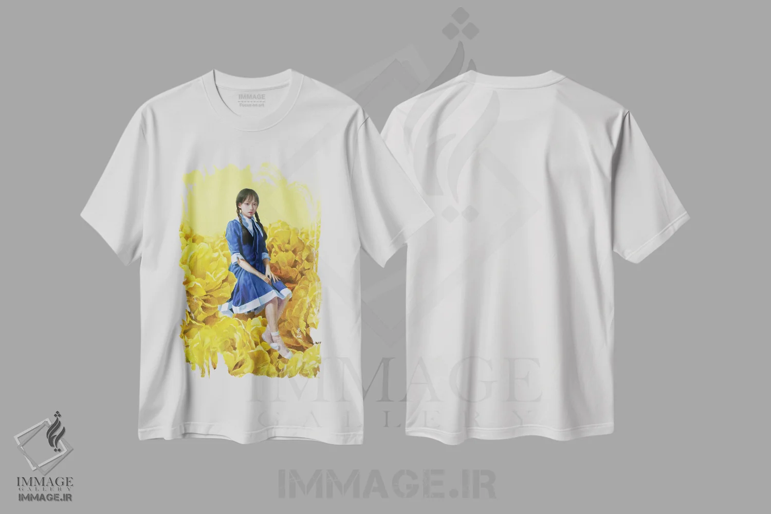 تیشرت سفید طرح دار مزارع گل در بهار، هنر فاخر معاصر اثر تاکاهیرو هیربایاشی | فروشگاه ایماژ