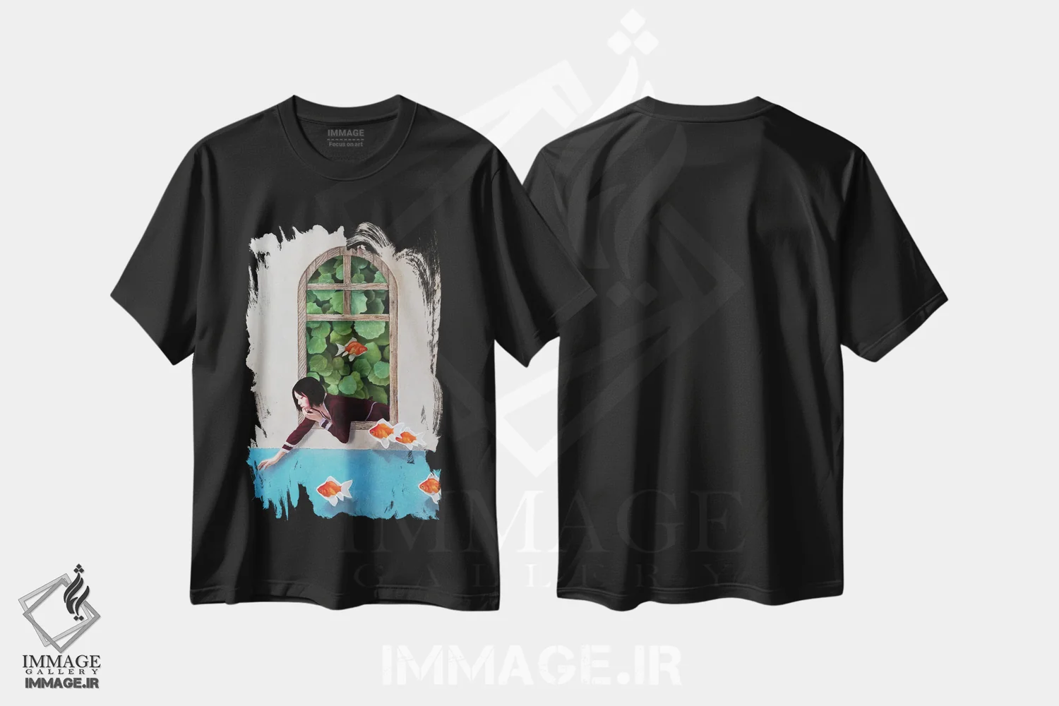 تیشرت مشکی طرح دار وضعیت جهان، هنر فاخر معاصر اثر تاکاهیرو هیربایاشی | فروشگاه ایماژ