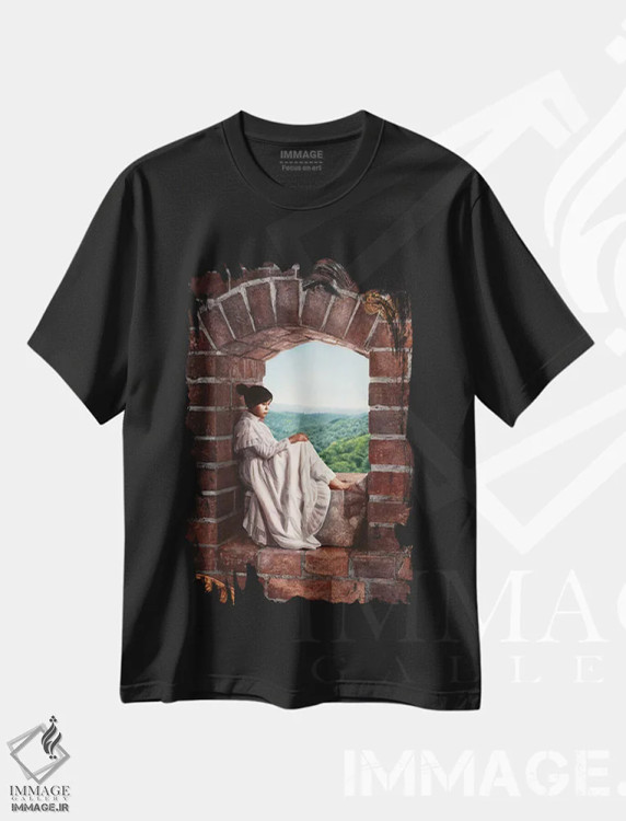 تیشرت مشکی طرح دار از پنجره های بهشت، هنر فاخر معاصر اثر تاکاهیرو هیربایاشی | immage.ir