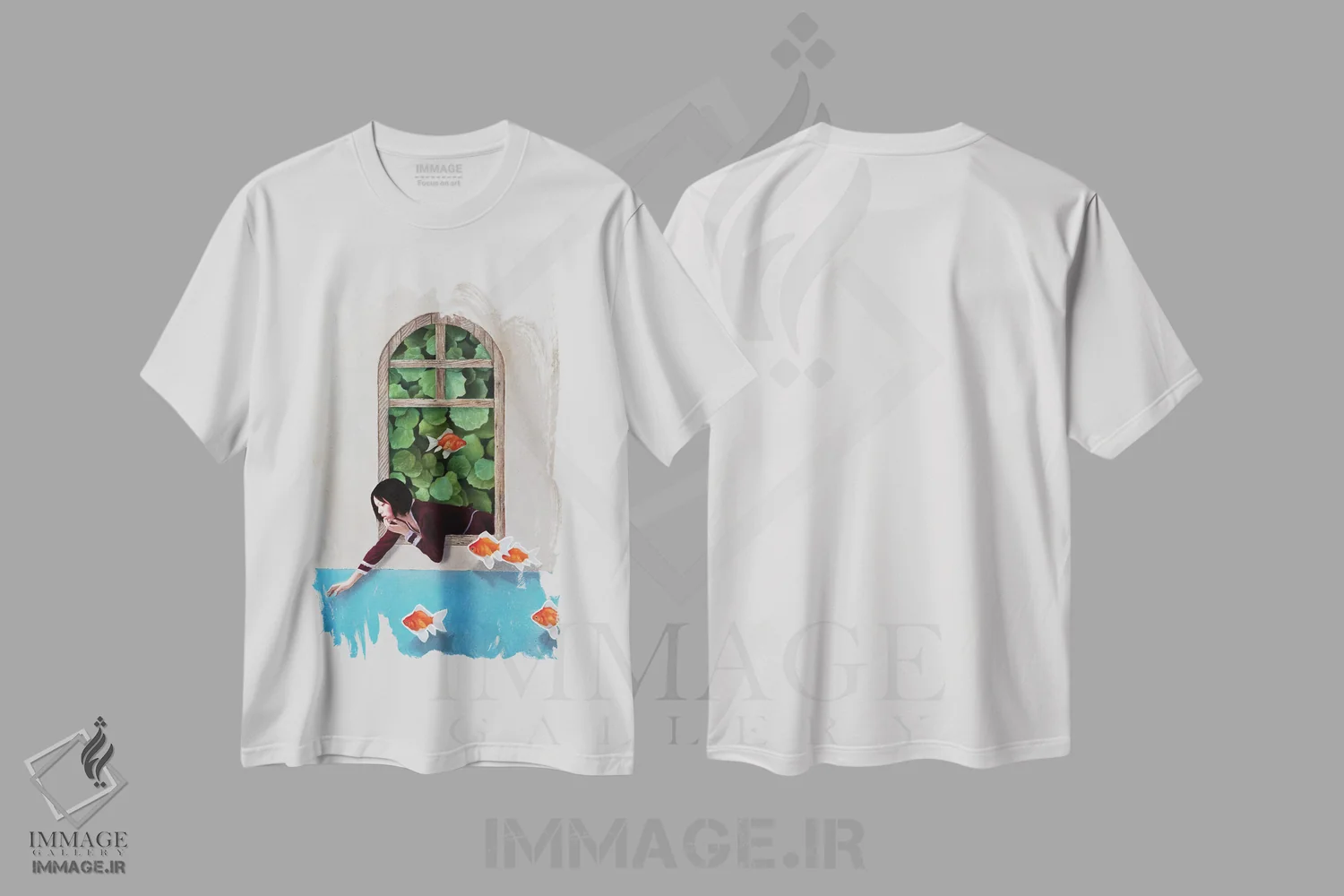 تیشرت سفید طرح دار وضعیت جهان، هنر فاخر معاصر اثر تاکاهیرو هیربایاشی | immage.ir