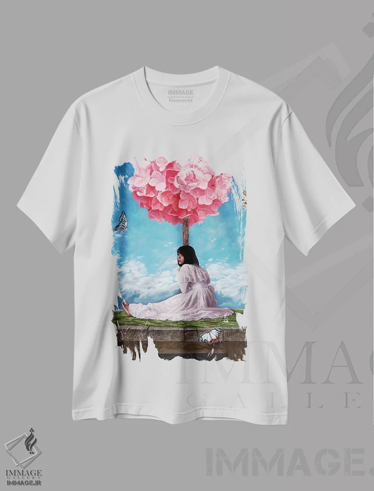 تیشرت سفید طرح دار در دنیایی ساخته شده، هنر فاخر معاصر اثر تاکاهیرو هیربایاشی | immage.ir