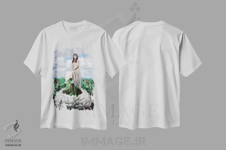 تیشرت سفید طرح دار دنیایی که از تخم درآمد، هنر فاخر معاصر اثر تاکاهیرو هیربایاشی | فروشگاه ایماژ