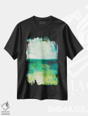 تیشرت مشکی طرح دار کف دریا، آبستره اثر هایدی کلاوسون | فروشگاه ایماژ