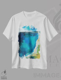 تیشرت سفید طرح دار از دریا به ساحل، آبستره اثر هایدی کلاوسون | immage.ir