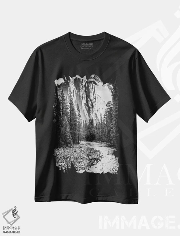 تیشرت مشکی طرح دار ال کاپیتان یوسیمیتی، مدیوم اثر استیفن هاجتس | فروشگاه ایماژ
