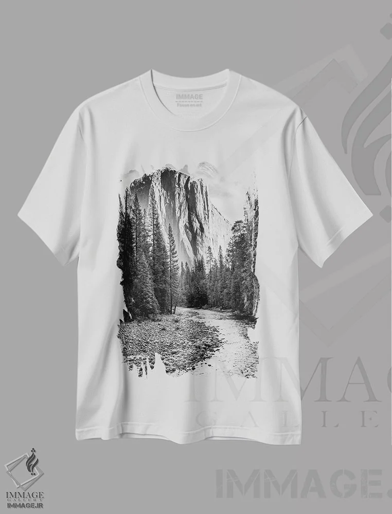 تیشرت سفید طرح دار ال کاپیتان یوسیمیتی، مدیوم اثر استیفن هاجتس | immage.ir