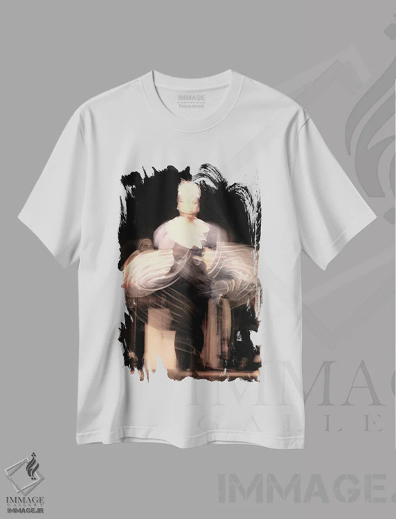 تیشرت سفید طرح دار رقاص کوبایی اثر استیفن هاجتس | immage.ir