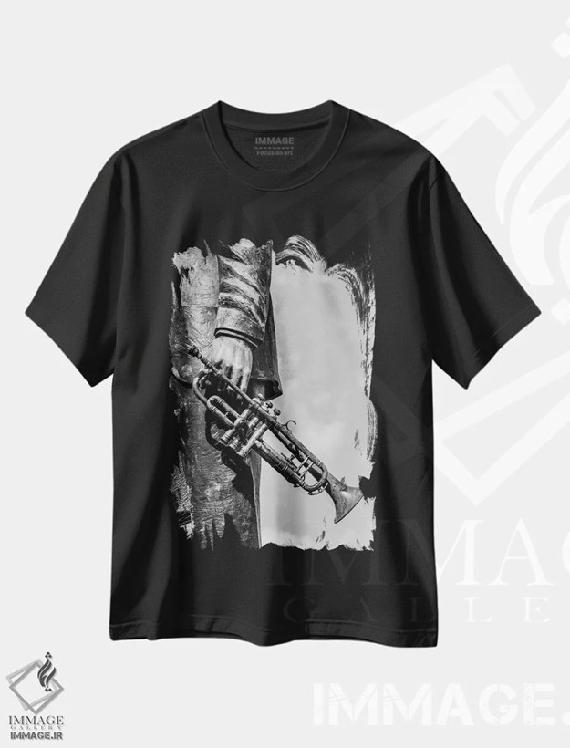 تیشرت مشکی طرح دار میدان کنگو نیواورلئان، عکاسی سیاه و سفید اثر استیفن هاجتس | فروشگاه ایماژ