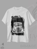 تیشرت سفید طرح دار فورد کلاسیک، عکاسی سیاه و سفید اثر استیفن هاجتس | فروشگاه ایماژ