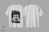 تیشرت سفید طرح دار فورد کلاسیک، عکاسی سیاه و سفید اثر استیفن هاجتس | فروشگاه ایماژ
