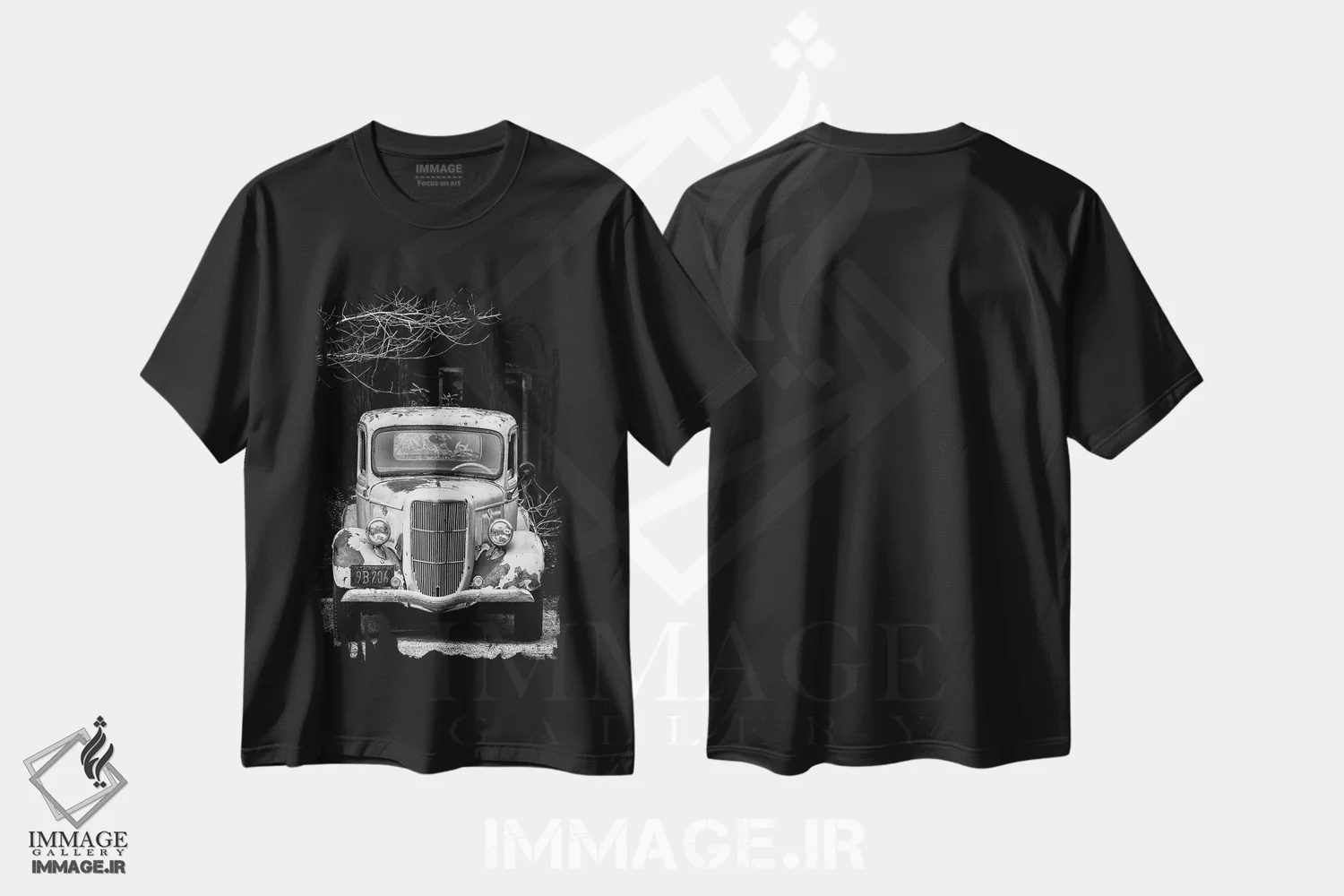 تیشرت مشکی طرح دار فورد کلاسیک، عکاسی سیاه و سفید اثر استیفن هاجتس | immage.ir