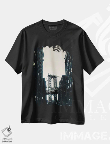 تیشرت مشکی طرح دار پل بروکلین از فولتون، مدیوم اثر استیفن هاجتس | فروشگاه ایماژ