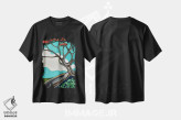 تیشرت مشکی طرح دار درخت شعله سرخ، تزئینی اثر هیدن هیل | immage.ir