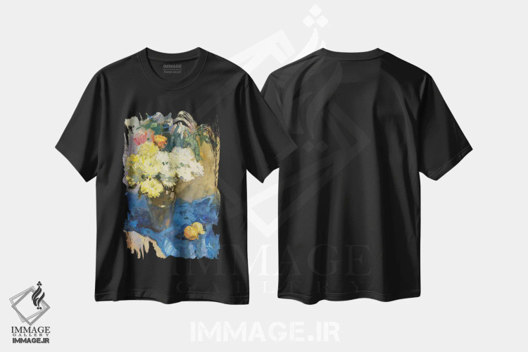 تیشرت مشکی طرح دار داوودی II، هنر فاخر معاصر اثر کنتس آرت | فروشگاه ایماژ