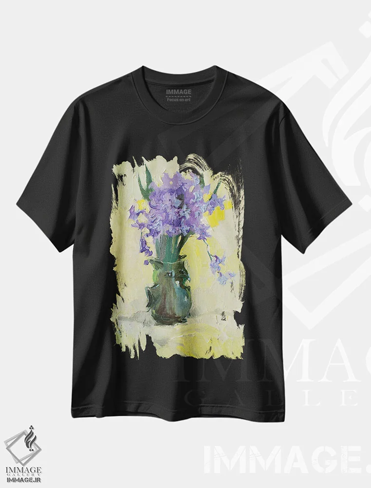 تیشرت مشکی طرح دار اُکبر جئوسینتی، هنر فاخر معاصر اثر کنتس آرت | فروشگاه ایماژ