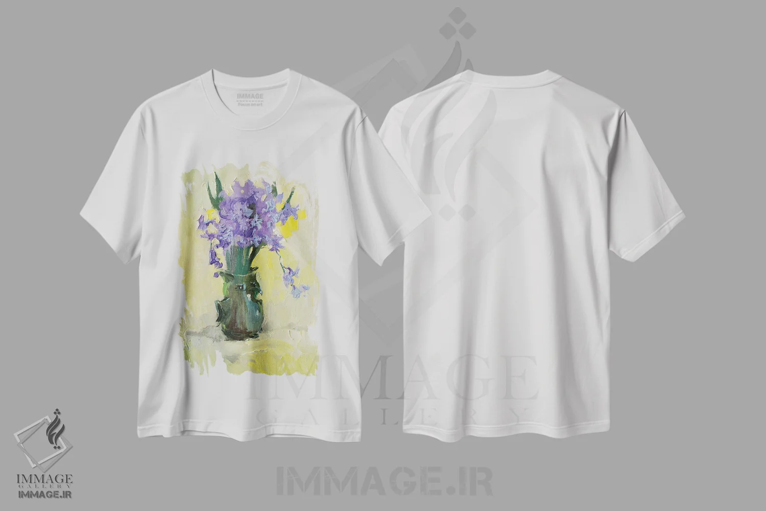 تیشرت سفید طرح دار اُکبر جئوسینتی، هنر فاخر معاصر اثر کنتس آرت | immage.ir