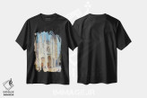 تیشرت مشکی طرح دار کلیسای جامع روان، هنر فاخر معاصر اثر کنتس آرت | فروشگاه ایماژ