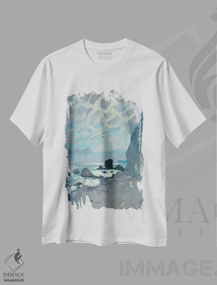 تیشرت سفید طرح دار روز نقره ای، هنر فاخر معاصر اثر کنتس آرت | فروشگاه ایماژ