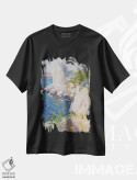 تیشرت مشکی طرح دار صخره بال قو، هنر فاخر معاصر اثر کنتس آرت | فروشگاه ایماژ