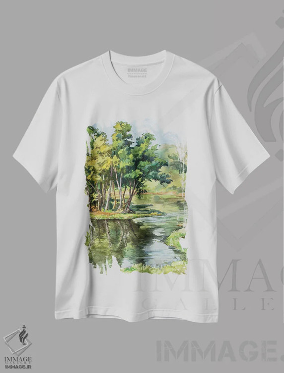تیشرت سفید طرح دار محوطه سرگرمی یانگون، هنر فاخر معاصر اثر کنتس آرت | immage.ir
