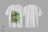 تیشرت سفید طرح دار محوطه سرگرمی یانگون، هنر فاخر معاصر اثر کنتس آرت | immage.ir