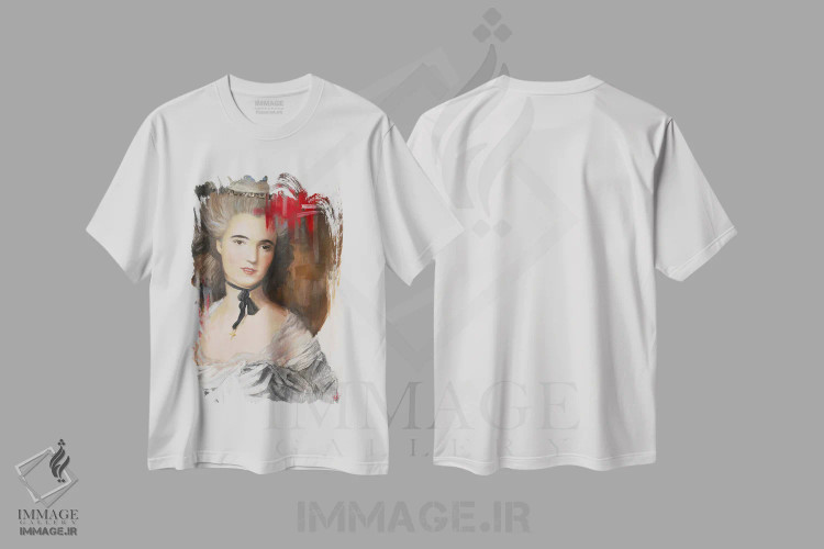 تیشرت سفید طرح دار آثار کنتس آرت - immage.ir