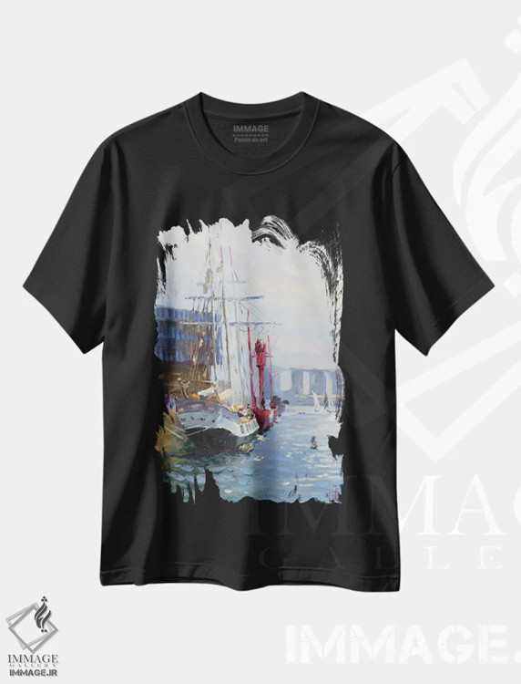 تیشرت مشکی طرح دار رجاتای بزرگ لوهاور فرانسه، هنر فاخر معاصر اثر کنتس آرت | immage.ir
