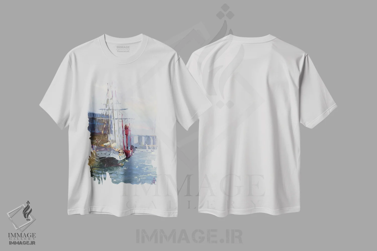 تیشرت سفید طرح دار رجاتای بزرگ لوهاور فرانسه، هنر فاخر معاصر اثر کنتس آرت | فروشگاه ایماژ