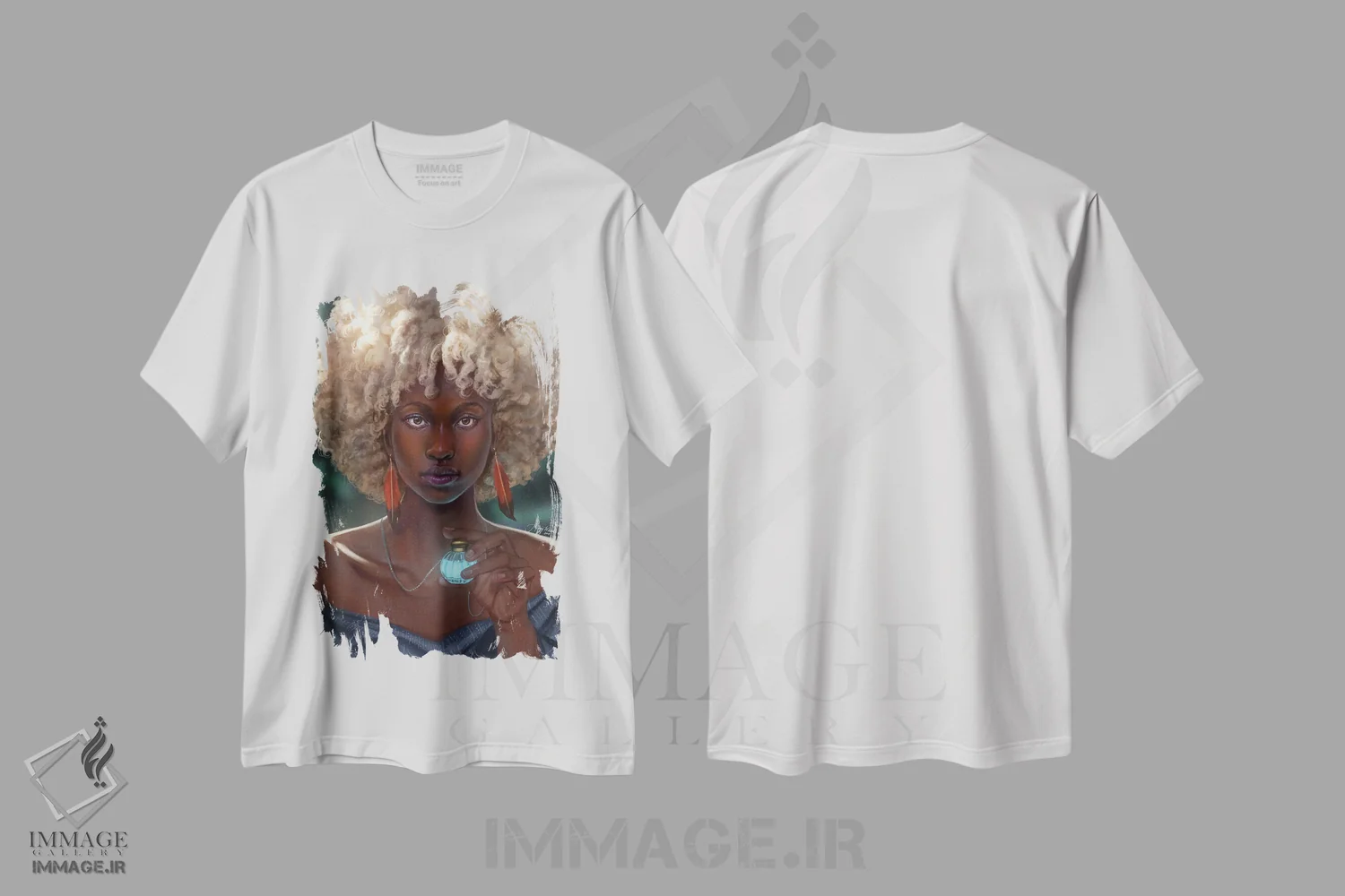 تیشرت سفید طرح دار معجون، هنر آمریکایی آفریقایی تبار اثر هیلاری دی ویلسون | فروشگاه ایماژ