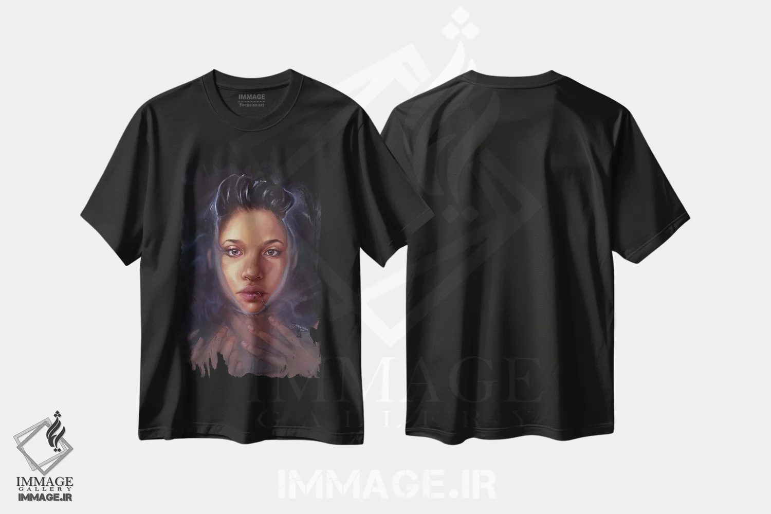 تیشرت مشکی طرح دار روح اقیانوس، هنر دیجیتال اثر هیلاری دی ویلسون | فروشگاه ایماژ