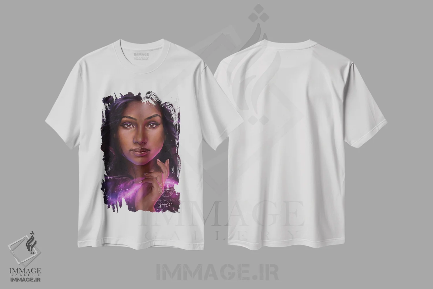 تیشرت سفید طرح دار کهکشان، هنر آمریکایی آفریقایی تبار اثر هیلاری دی ویلسون | immage.ir