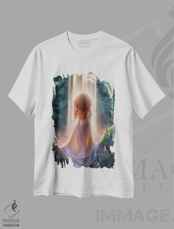 تیشرت سفید طرح دار مادر طبیعت ۲، هنر آمریکایی آفریقایی تبار اثر هیلاری دی ویلسون | فروشگاه ایماژ