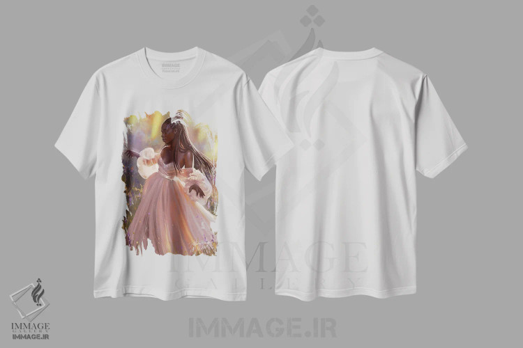تیشرت سفید طرح دار شاهزاده خانم، هنر آمریکایی آفریقایی تبار اثر هیلاری دی ویلسون | immage.ir