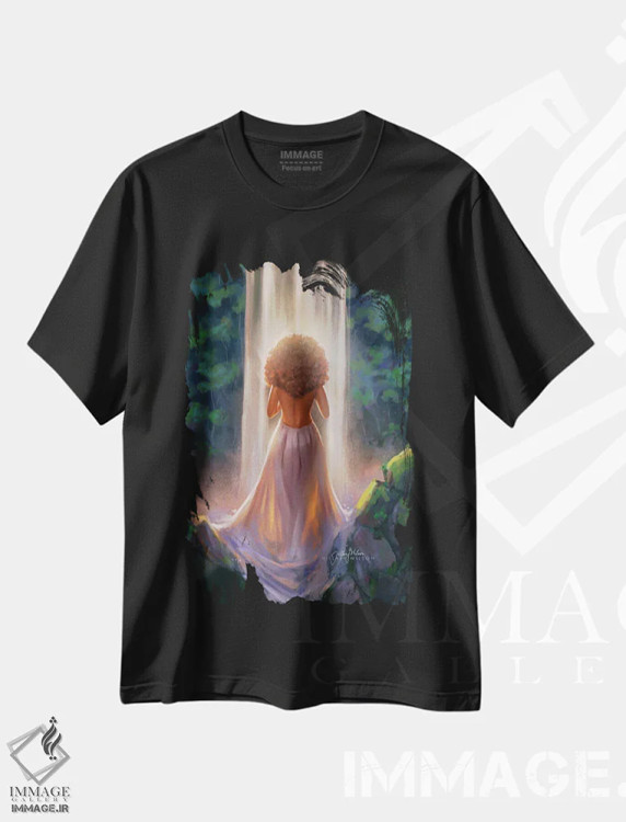 تیشرت مشکی طرح دار مادر طبیعت ۲، هنر آمریکایی آفریقایی تبار اثر هیلاری دی ویلسون | immage.ir