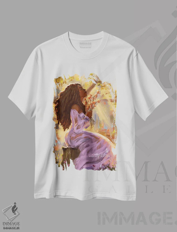 تیشرت سفید طرح دار آرزو، هنر آمریکایی آفریقایی تبار اثر هیلاری دی ویلسون | immage.ir