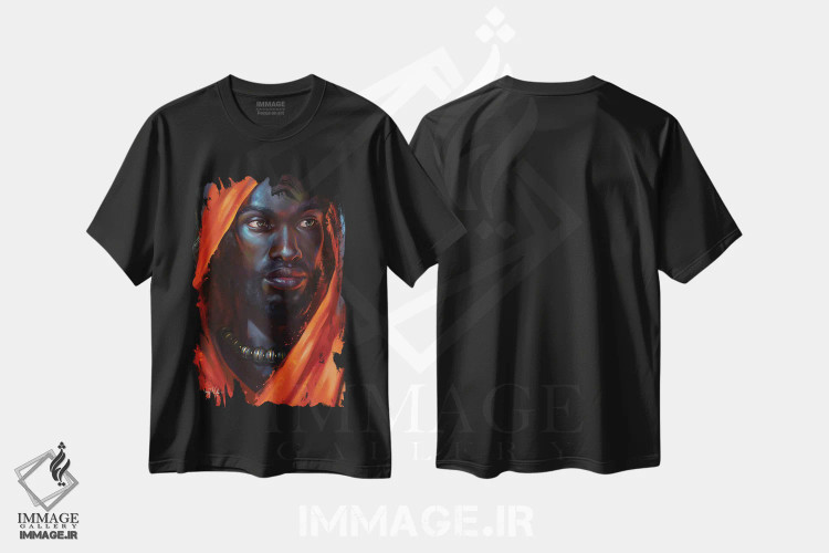 تیشرت مشکی طرح دار بلورین، هنر آمریکایی آفریقایی تبار اثر هیلاری دی ویلسون | فروشگاه ایماژ