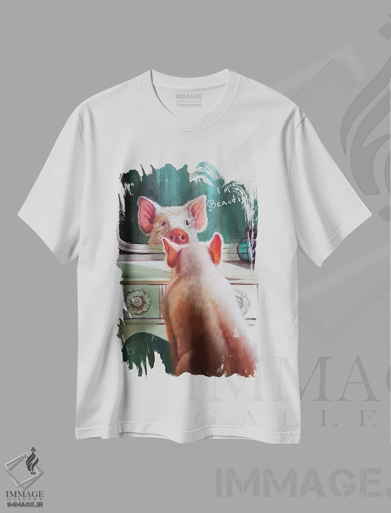 تیشرت سفید طرح دار تأیید، هنر فاخر معاصر اثر لوسیا هفرنان | فروشگاه ایماژ